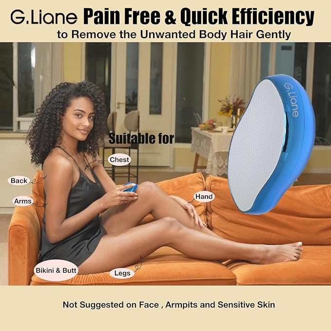 Crystal Hair Eraser,Upgraded Painless Crystal Hair Remover,Effective Nano Glass Hair Removal Device and Skin Exfoliation,Body Epilator for Women and Men(Royal Blue)