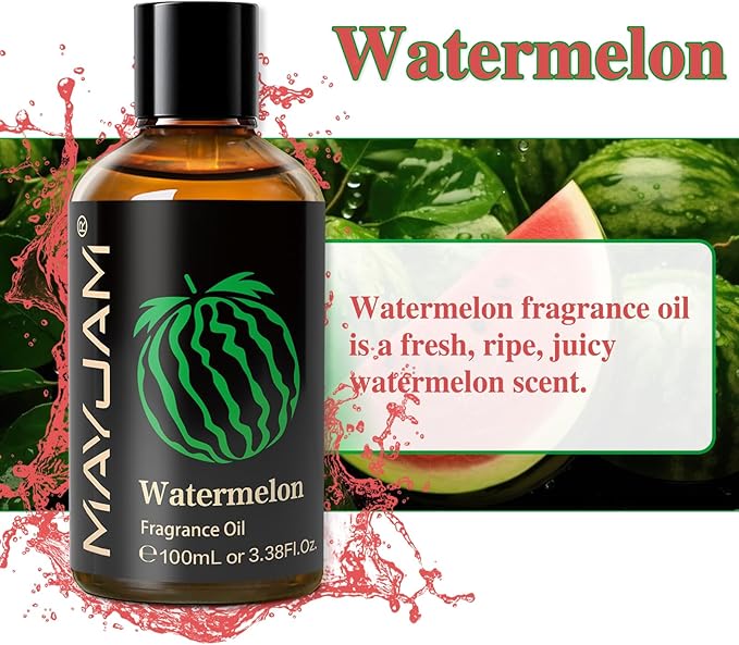 100ML/3.38FL.OZ Watermelon Fragrance Oils with Glass Dropper, Essential Oils for Diffusers for Home, Long Lasting Scented Oils for Diffusers Soap Candle Making