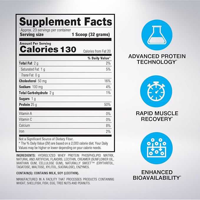 BPI Sports Hydro HD - 100% Hydrolyzed Whey Protein Powder - Muscle Growth, Recovery, 25g of Hydrolyzed Protein, Low Carb, Low Sugar, Fast Absorbing (23 Servings, Fruity Loopers)