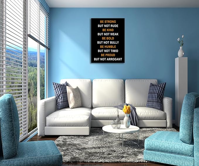 Inspirational Quotes Wall Decor Motivation Wall Art Be Strong But Not Rude Posters Canvas Framed Quotes Wall Decor Home Bedroom Office Decor [30''Wx 40''H]