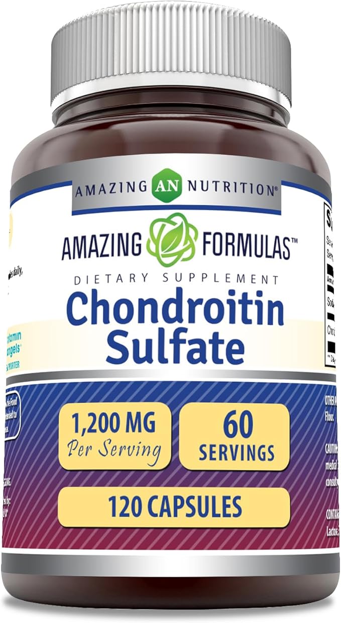 Amazing Formulas Chondroitin Sulfate 1200 mg Per Serving Supplement | Capsules | Non-GMO | Gluten Free | Made in USA (1 Pack, 120 Count)