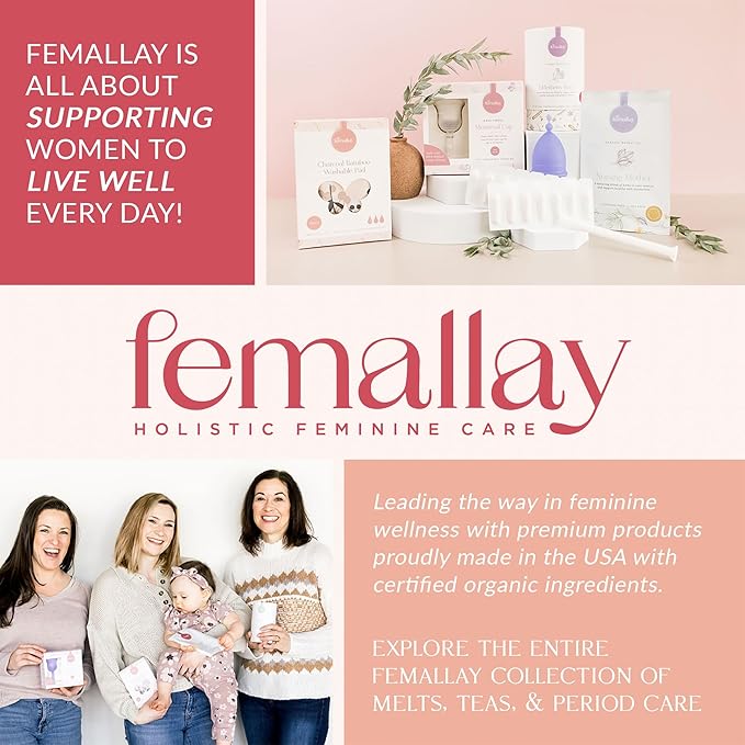 Femallay Organic Vaginal Moisturizing Suppository Melts - 100% Natural Suppositories for Vaginal Odor and Dryness Relief, Ultra-Hydrating Fast-Acting Comfort (Wild Cherry- 2 Pack)