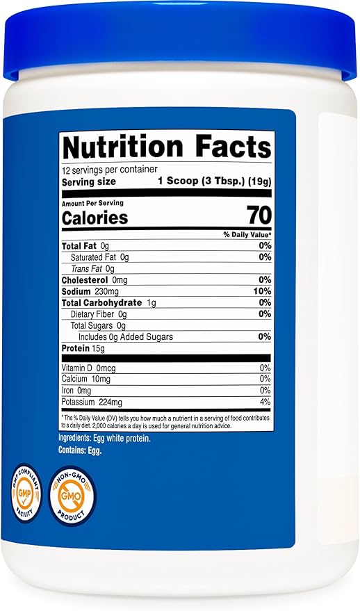 Nutricost Egg White Protein Powder 8oz (Unflavored) - Non-GMO, Gluten Free