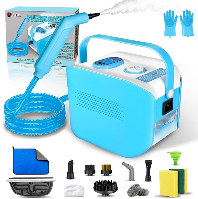Steam Cleaner for Home, 10s Heat-Up, 4.5BAR High Pressure Portable Steamer for Cleaning, 3 Levels Adjustable Pressurized Handheld Steam Cleaner for Car, Grease,Tile, Dirt, Grout, Bed bugs, Blue