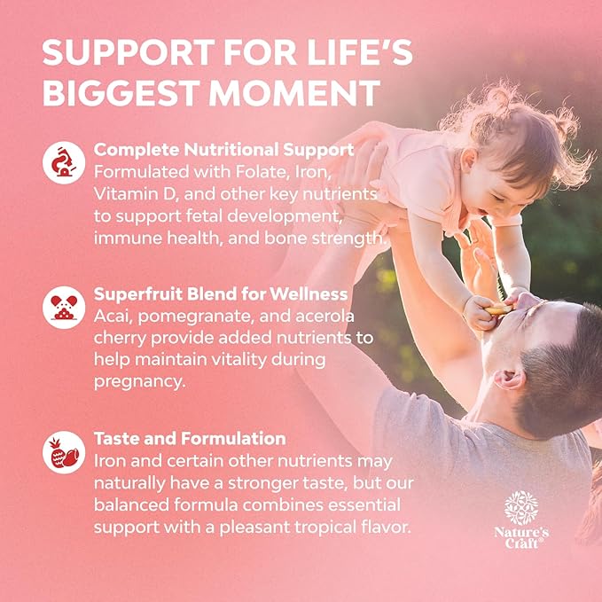 Vegan Prenatal Gummies for Women - Gummy Prenatal Vitamins for Women with Iron Folic Acid and Superfruit Blend - Chewable Vitamins Gummy Formula (Pineapple Mango) Trial Size