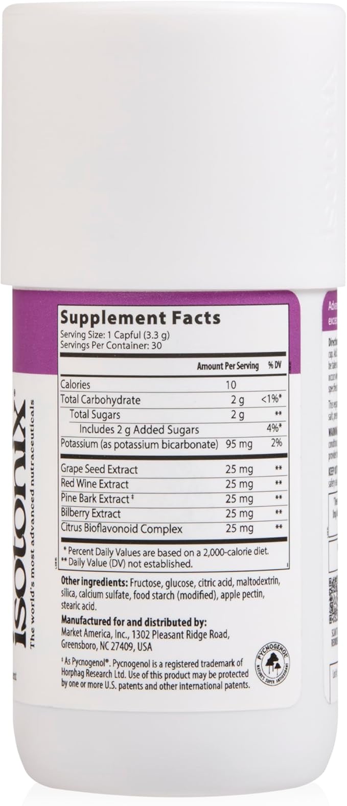 OPC-3 Isotonix - Antioxidant Supplement - Pycnogenol, Grape Seed Extracts, Bilberry, Red Wine & Pine Bark Extracts - for Heart & Circulatory Support - Isotonic, Vegan, Gluten Free - 30 Servings