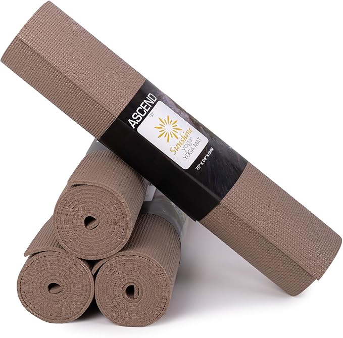 Sunshine Yoga 4 or 10 Pack Ascend Yoga Mat - 72" x 24" x 6mm Non-Slip Exercise Mat - Tear-Resistant, Non-Toxic Workout Mats for Pilates, Home, Studio, Fitness, Gym, Training, Floor Stretching