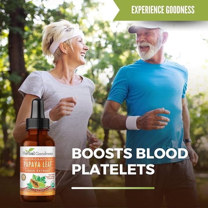 Papaya Leaf Liquid Extract for Platelets | Organic Papaya Leaves Supplement for Immune & Digestive Health Support -1oz
