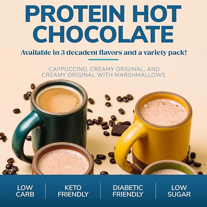 Wonderslim Protein Coffee Powder, Creamy Original Cappuccino, Low Sugar, Gluten Free, Keto Friendly & Low Carb (7ct)