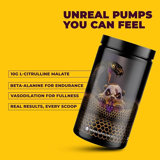 Undergound Bio Labs: Panda Supps Pandamic, Extreme Pre Workout for Maximum Performance, Pump, and Focus (40 Scoops) (Grape Bubblegum)