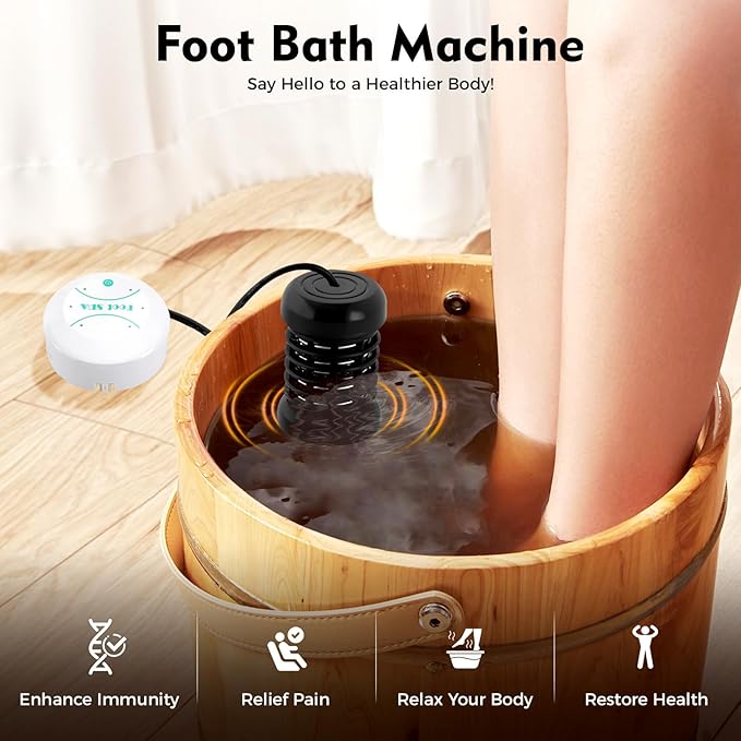 TTOUOI Portable Ionic Detox Foot Bath Machine, 25WFoot Detox Spa Ion Cleanse Chi Machine with 30min Timing for Home Club Salon Use（Tub Not Include）