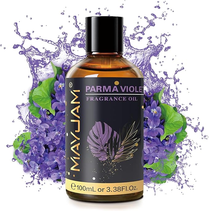100ML/3.38FL.OZ Parma Violet Fragrance Oils with Glass Dropper, Essential Oils for Diffusers for Home, Long Lasting Scented Oils for Diffusers Soap Candle Making