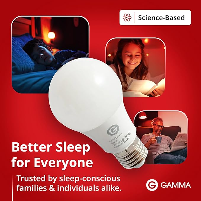 Revive by Gamma - 670nm - Red Light Bulb Sleep Therapy - Melatonin Promoting Natural Sleep Aid