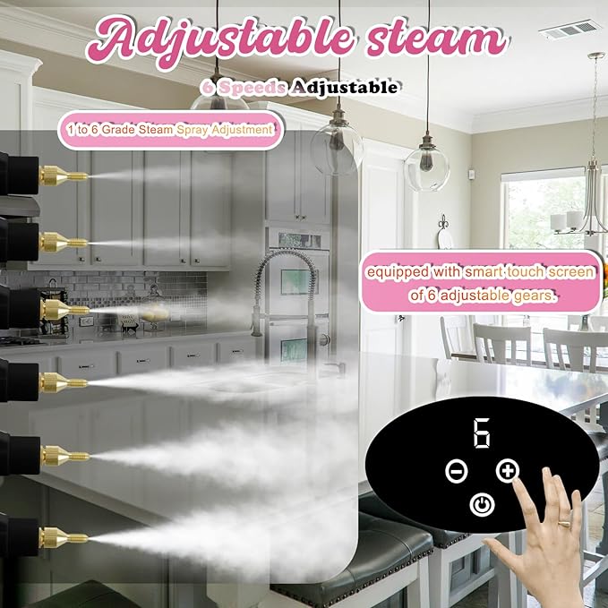 2500W Handheld Steam Cleaner,Steamer for Cleaning,15SFast Heating High Pressure Portable Steam Cleaner (White-(New Version))