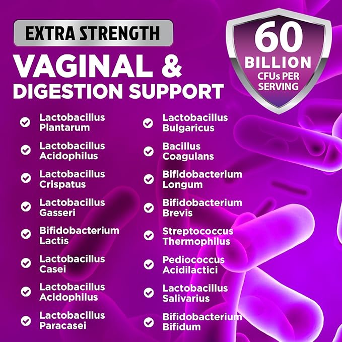 Probiotics for Women 60 Billion CFU - 16 Strains, Prebiotics & Cranberry, PH Balance, Digestive Health, Vaginal & Immune Support, Womens Probiotic for Gut Health, Shelf Stable - 60 Capsules