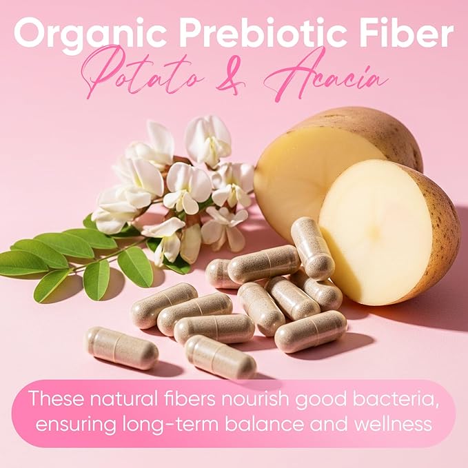 Female Vaginal Probiotics for Women pH Balance with Prebiotics & Lactobacillus Blend – Womens Probiotic for Vaginal Health & BV - pH Vitamins - Healthy Viginal Odor & Flora