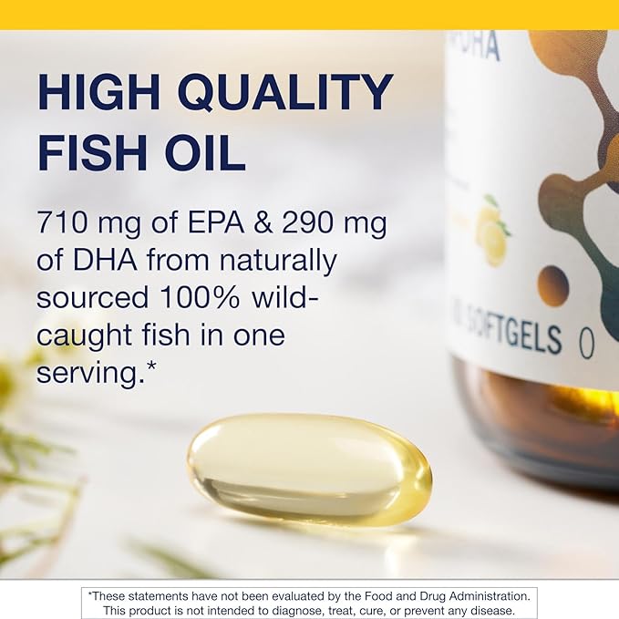Metagenics OmegaGenics EPA-DHA 1000 mg - High Potency Omega-3 Fish Oil Supplement for Heart, Brain & Joint Health* - Sustainably Sourced - 60Softgels