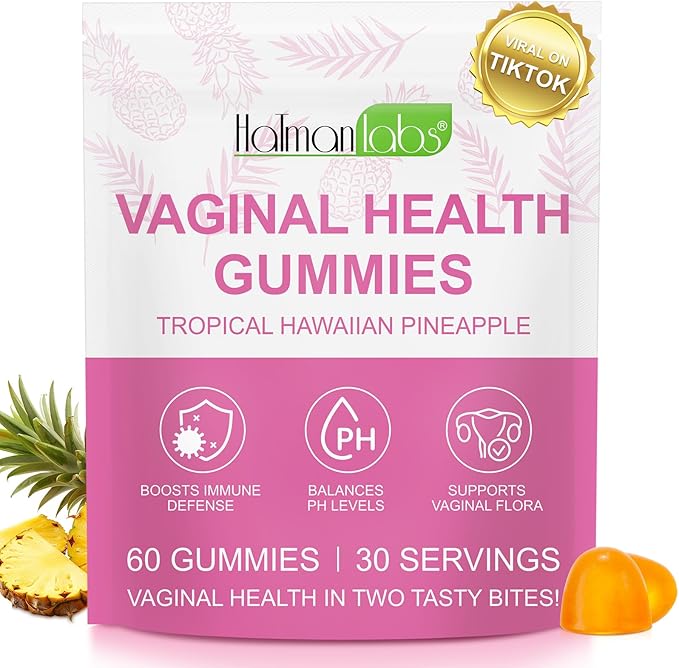 Vaginal Probiotics Gummies for Women, PH Balance for Women, Hawaiian Pineapple Gummies for PH Health, Improve Immune, Women's Vaginal Health Supplement, 60 Gummies