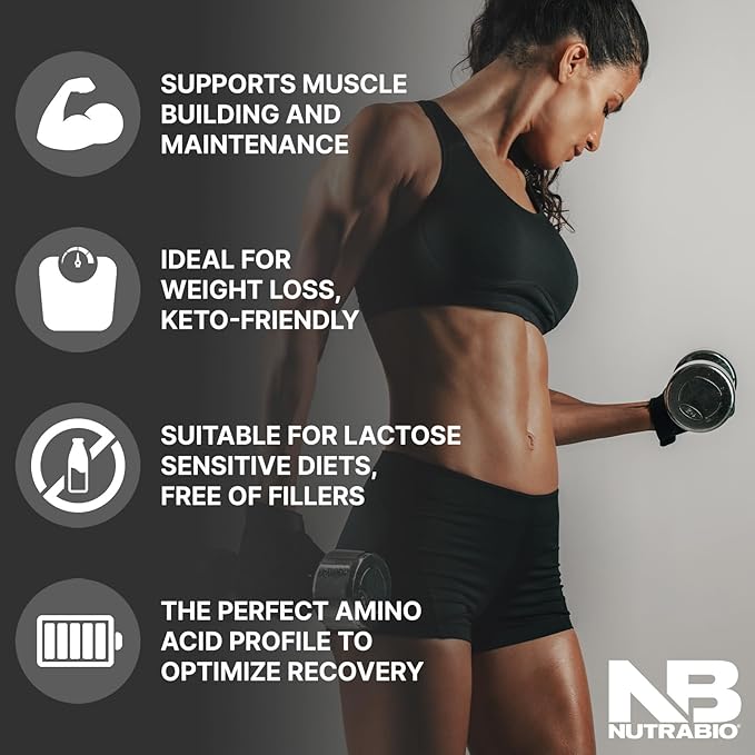 NutraBio 100% Whey Protein Isolate Protein Powder, 25g Protein with Complete Amino Acid Profile, Non-GMO, Soy & Gluten Free, Low Carb, Low Calorie Whey Protein Powder, Ice Cream Cookie Dream, 2 Lbs