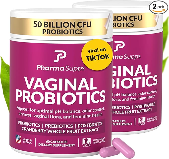 Women’s Probiotic for Vaginal Health | 50 Billion CFU with Probiotics, Prebiotic, Postbiotics & Cranberry for pH Balance, UTI Support, Yeast, Gut Health, Odor, Dryness & Feminine Comfort