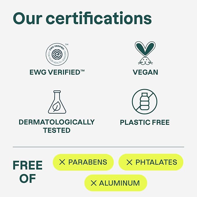 ATTITUDE Plastic-Free Deodorant, EWG Verified, Aluminum Free, Vegan Naturally Sourced Body Deodorants for Women & Men, Dermatologically Tested, Olive Leaves, 3 Ounces