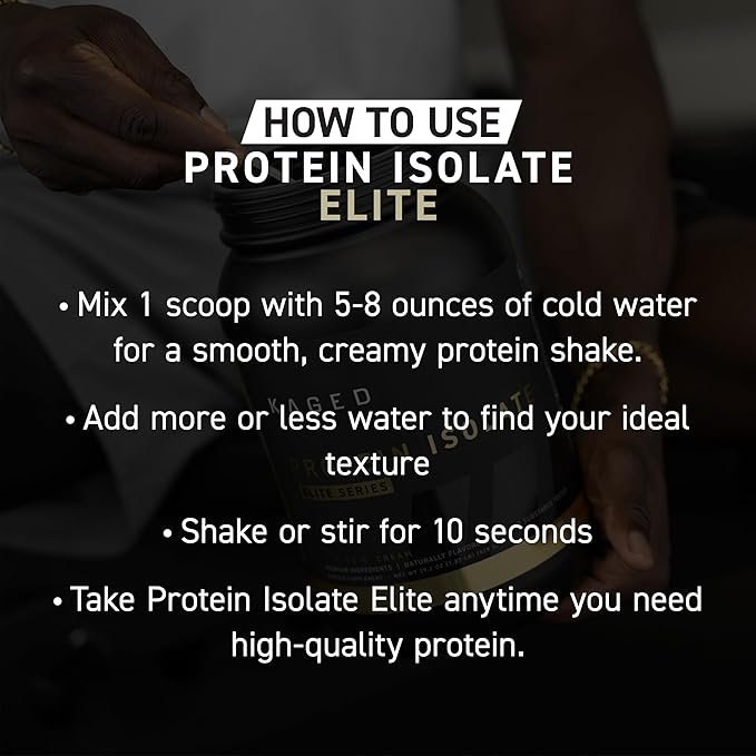 Kaged Whey Protein Isolate Elite Powder | Cookies & Cream | Whey, Casein, & Milk Protein Blend | Post Workout Recovery Drink | Supports Muscle Building | Supplements for Men & Women | 2 lbs