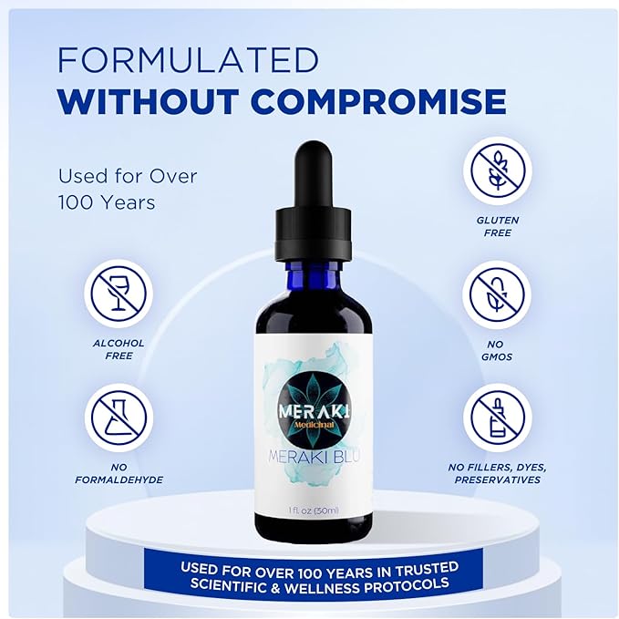 Meraki Methylene Blue – Pharmaceutical Grade Cognitive and Cellular Support – Third-Party Verified Brain Health Dietary Supplement for Humans – 30ml Dropper Bottle