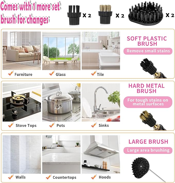 2500W Handheld Steam Cleaner,Steamer for Cleaning,15SFast Heating High Pressure Portable Steam Cleaner (White-(New Version))