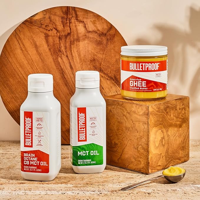 Bulletproof MCT Oil Made with C10 and C8 Oil, 32 Ounces, Keto Supplement for Sustained Energy, Brain and Body Fuel, Add to Coffee and Smoothies