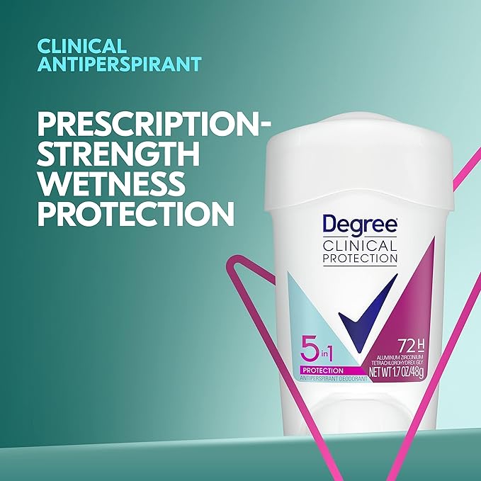 Degree Men Antiperspirant Deodorant Black+White 2 Count 2.7 oz & Degree Women Clinical Protection Antiperspirant Deodorant 1.7 oz Bundle