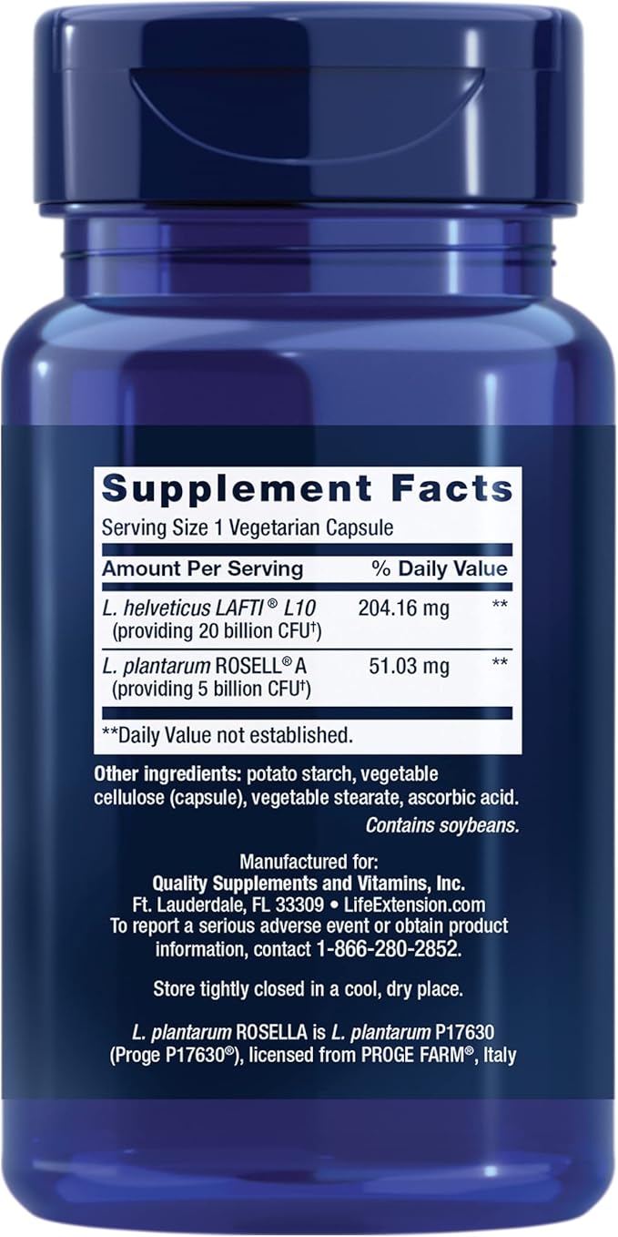 Life Extension FLORASSIST® Probiotic Women's Health, Vaginal Health, Digestive Health, Immune Health, Gluten-Free, Non-GMO, Vegetarian, Once-Daily Formula, 30 Capsules