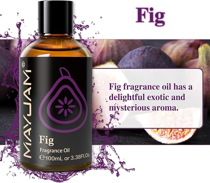 100ML/3.38FL.OZ Fig Fragrance Oils with Glass Dropper, Essential Oils for Diffusers for Home, Long Lasting Scented Oils for Diffusers Soap Candle Making