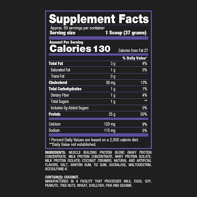 BPI Sports Whey HD Ultra Premium Protein Powder Isolate | Workout Whey Protein Powder for Men & Women for Muscle Gain | Milk Protein Concentrates | Blueberry Muffin, 4.07 Pound