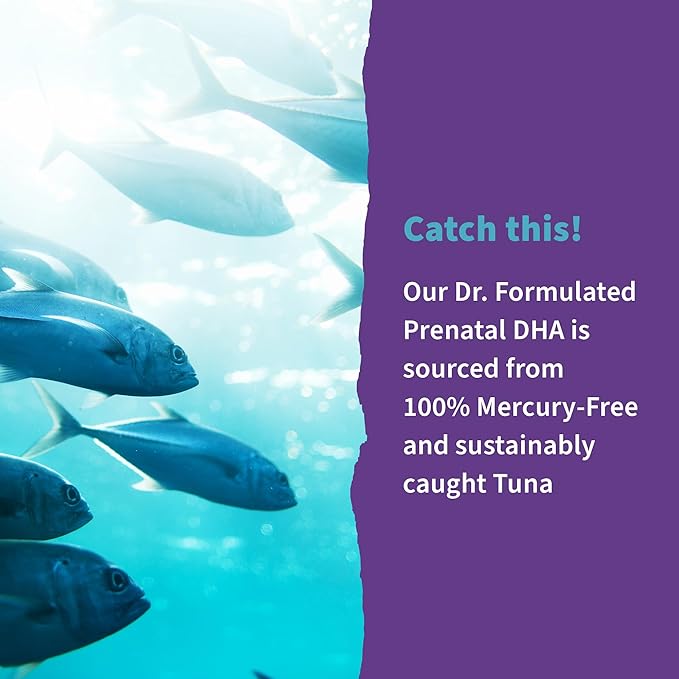 Garden of Life Dr. Formulated Prenatal DHA Fish Oil - 550mg DHA & DPA in Triglyceride Form 100% DV Vitamin D3, Single Source, Mercury Free Omega 3 DHA Supplements for Women's Health, 30 Softgels