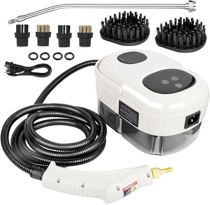 2500W Handheld Steam Cleaner,Steamer for Cleaning,15SFast Heating High Pressure Portable Steam Cleaner (White-(New Version))