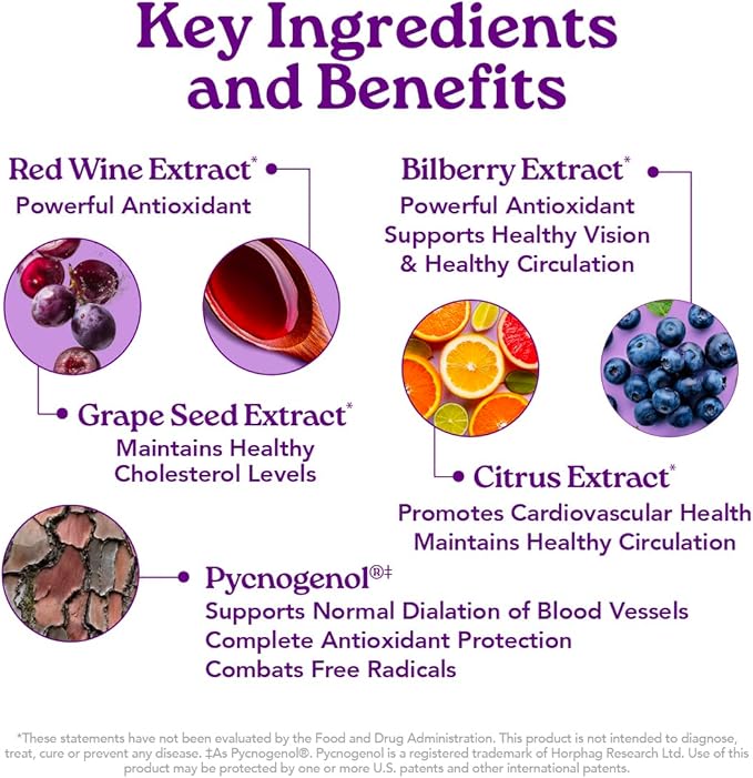 OPC-3 Isotonix - Antioxidant Supplement - Pycnogenol, Grape Seed Extracts, Bilberry, Red Wine & Pine Bark Extracts - for Heart & Circulatory Support - Isotonic, Vegan, Gluten Free - 30 Servings
