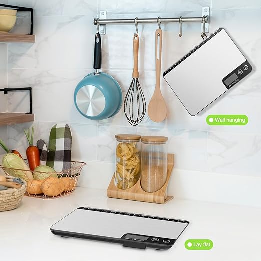 Digital Kitchen Scale, Large Capacity, Easy Tare Function, Large LCD Display, Perfect for Cooking, Baking, and Meal Prep (Silver-2)
