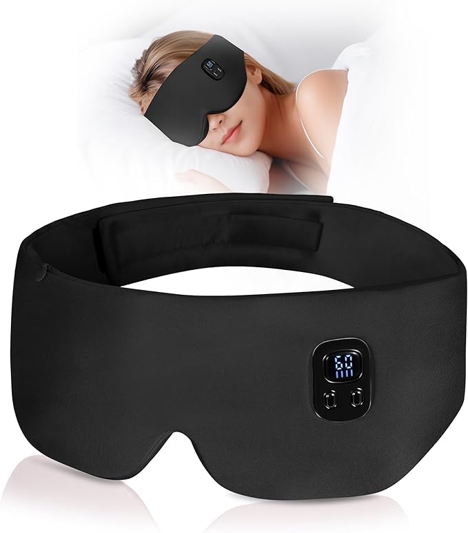 WellYoo100% Mulberry Silk Heated Eye Mask, Cordless Heated Eye Mask for Dry Eye, 4 Time Levels and 4 Temperature Settings, Visualized LED Screen, 1500mAh, Total Light Blocking