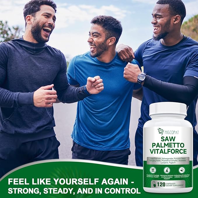 23-in-1 Saw Palmetto for Men 10000 mg Saw Palmetto per Serving, Prostate Health Supplement Pro with Ashwagandha, Pumpkin Seed, Stinging Nettle for Prostate, DHT Blocker, Urinary & Hormones, 120 Caps