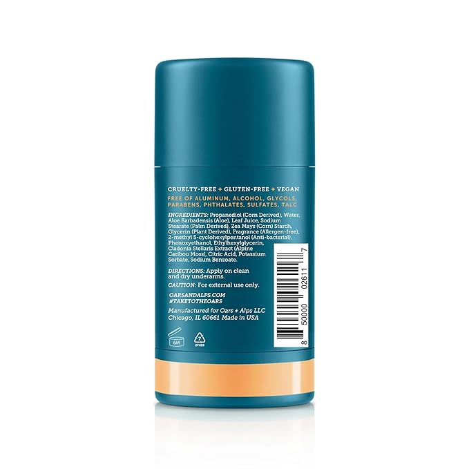 Oars + Alps Aluminum Free Deodorant for Men and Women, Dermatologist Tested and for Sensitive Skin, Vegan, Mandarin Woods, 2 Pack, 2.6 Oz Each