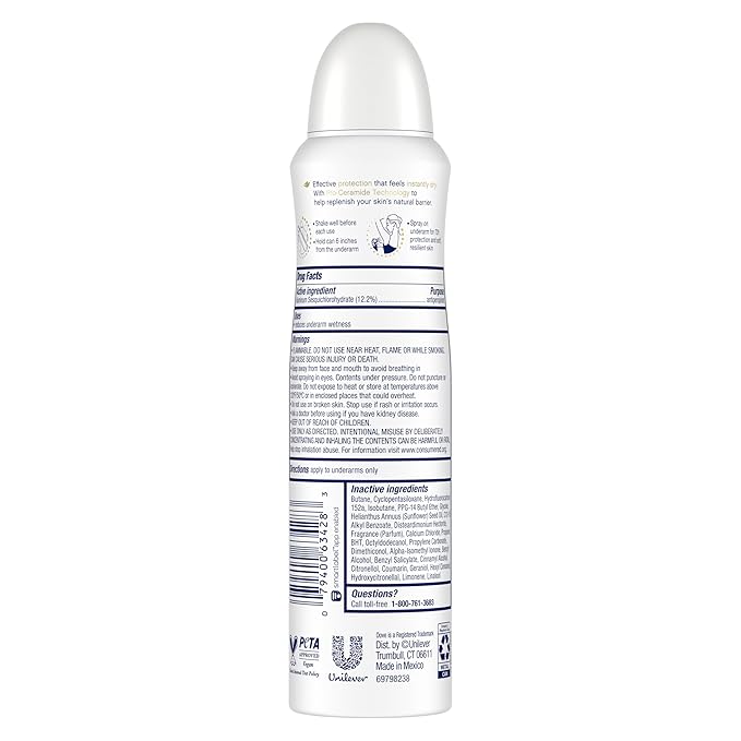 Dove Advanced Care Invisible Dry Spray Antiperspirant Deodorant No White Marks on 100 Colors Sheer Fresh 48-Hour Sweat and Odor Protecting Deodorant for Women 3.8 oz, Pack of 12