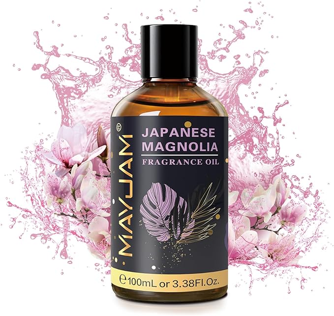 100ML/3.38FL.OZ Japanese Magnolia Fragrance Oils with Glass Dropper, Essential Oils for Diffusers for Home, Long Lasting Scented Oils for Diffusers Soap Candle Making