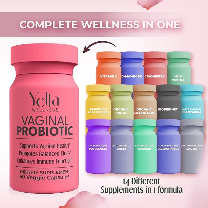 Vaginal Probiotics & Prebiotics for Women with Cranberry Extract | Supports Urinary Tract & PH Balance for Women | Probioticos Vajinal | Probiotics for Women's Vaginal Health- 60ct