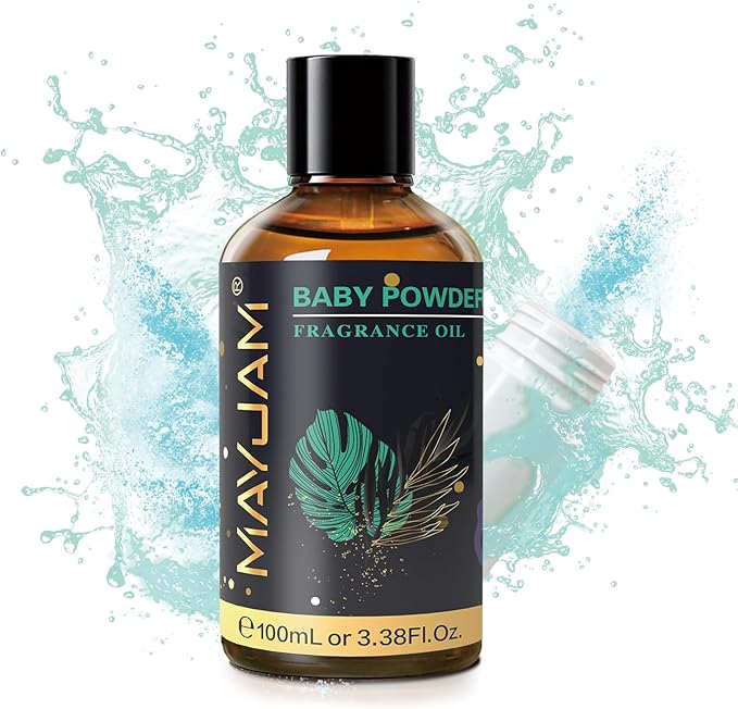 100ML/3.38FL.OZ Baby Powder Fragrance Oils with Glass Dropper, Essential Oils for Diffusers for Home, Long Lasting Scented Oils for Diffusers Soap Candle Making