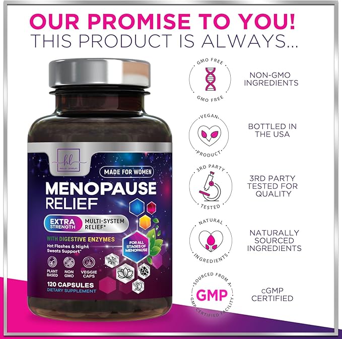 Menopause Supplements for Women - 8 Billion CFU Probiotics, Hot Flash, Night Sweats & Menopause Relief Probiotic for Vaginal, Digestive Health & Immune Support with Black Cohosh - 120 Capsules