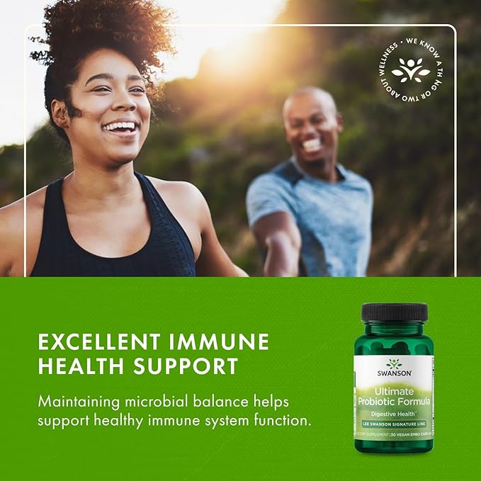 Swanson Ultimate Probiotic Formula Digestive Health Immune System Support 66 Billion CFU Prebiotic NutraFlora scFOS 30 DRcaps Veggie Capsules (Caps)