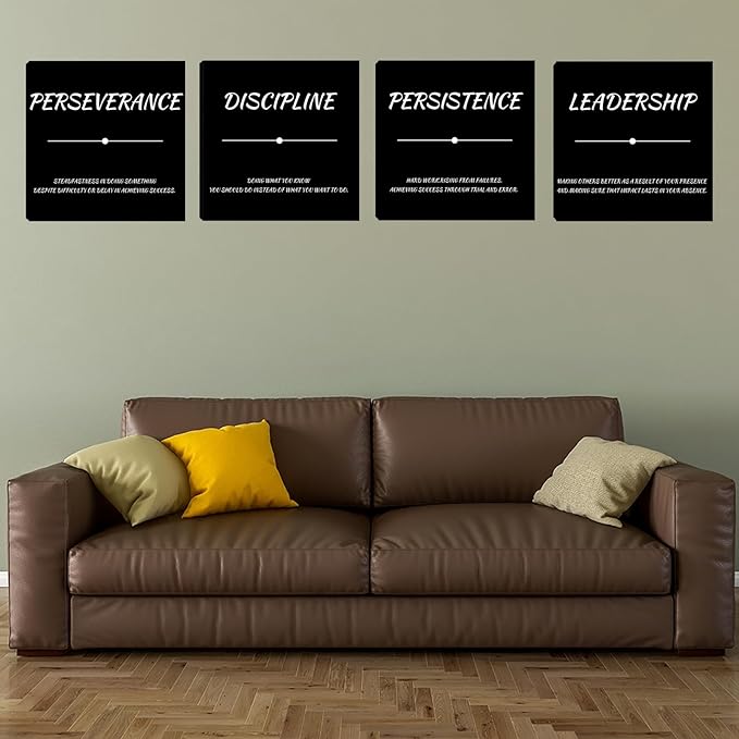 Inspirational Poster Wall Art Motivational Canvas Painting Wall Art Home Office Wall Decor 4 Pieces Positive Prints Picture Artwork Office Bedroom Living Room Decor Framed Decorations 20"x20"x4pcs