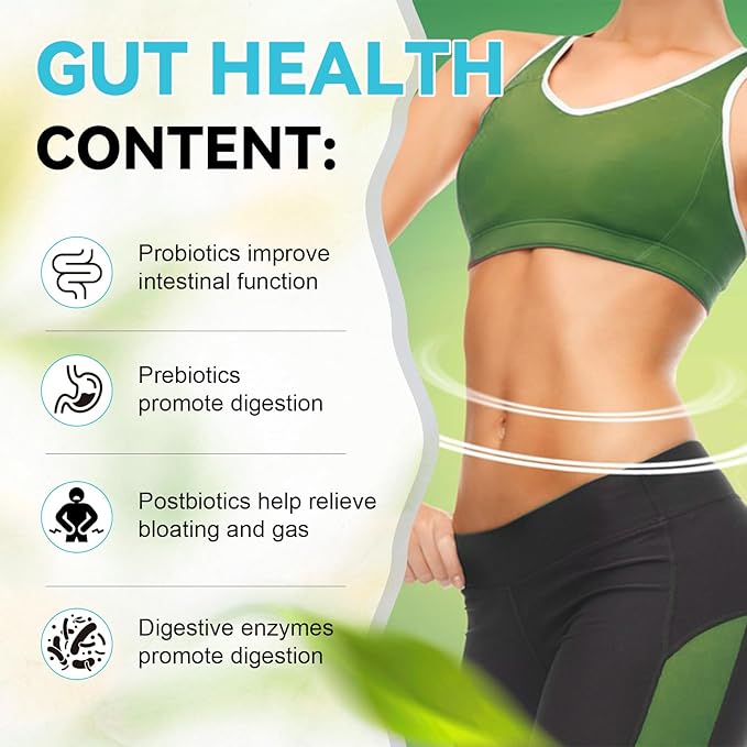 4-in-1 Gut Health Supplement with Probiotics, Prebiotics, Postbiotics & Digestive Enzymes for Women & Men, 60 Billion CFU Probiotics for Gut and Digestion, Strong Immunity, Skin (2 Pack)