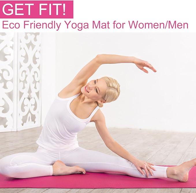 Funtery 24 Pcs 3 mm Thick Yoga Mat Exercise Workout Mat Non Slip Fitness Yoga Pad for Women Gym Home Yoga Pilates