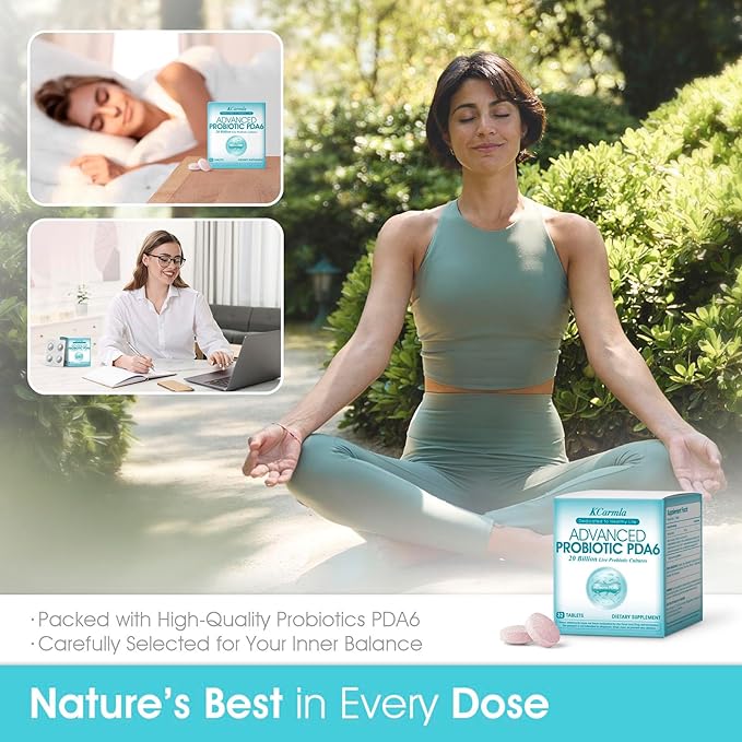 Probiotic for Women PDA6 with Deep Sleep & Mood Support, 20 Billion CFU for Gut Health, Daily Emotional Wellness Supplement, 32 Tablets